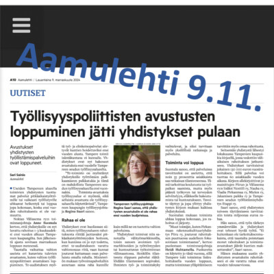 Aamulehti 9.11.2024.