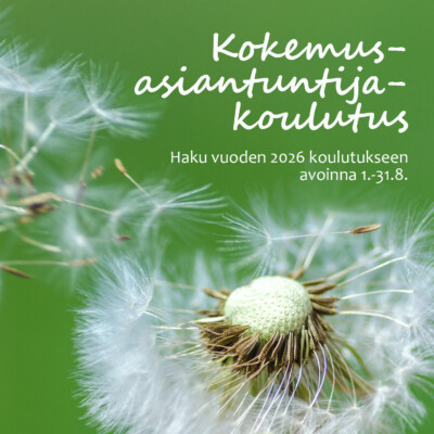 Haku kokemus- asiantuntija- koulutukseen avoinna